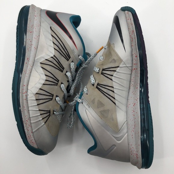 Nike LeBron X Air Max Akron Aeros Mens 9.5 Low Teal Platinum 2013 579765-002 main image 12
